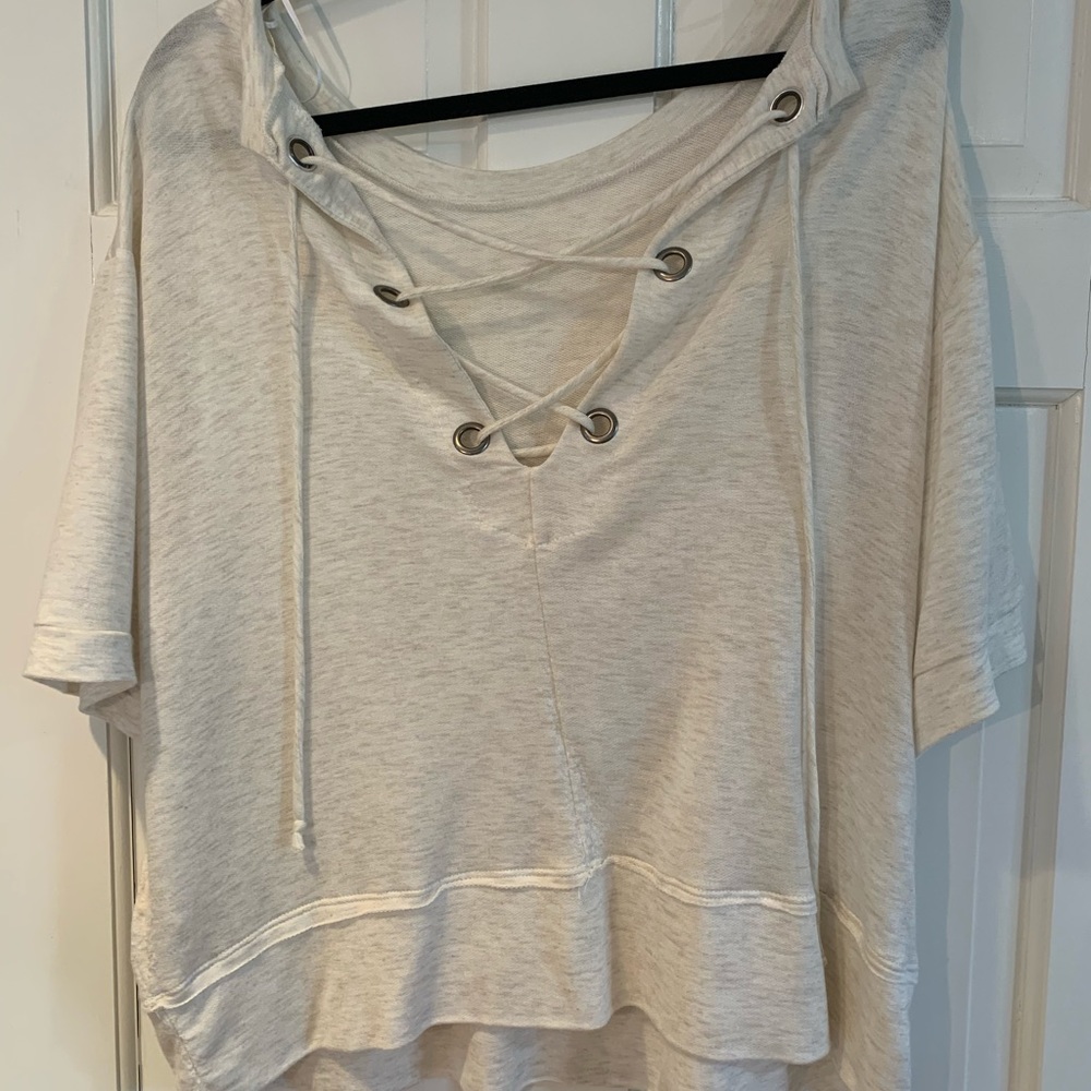 Lace Up White T-Shirt